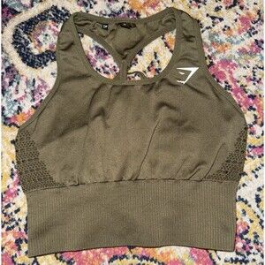 Gymshark Energy+ Seamless Racerback Sports Bra Green Women’s Medium
